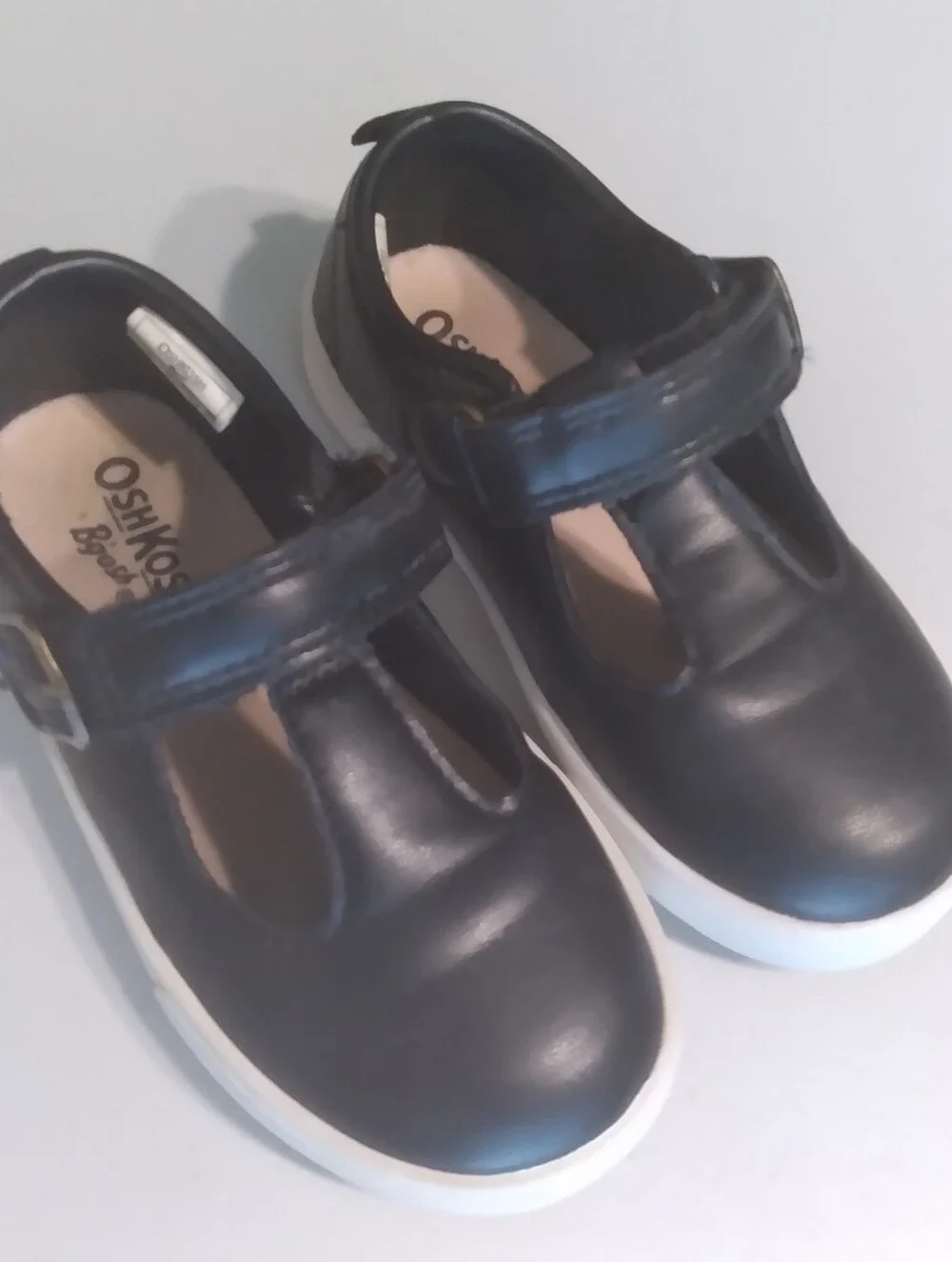 OshKosh B'gosh Gracie Black Mary Jane Sneakers with White Soles Toddler 8M